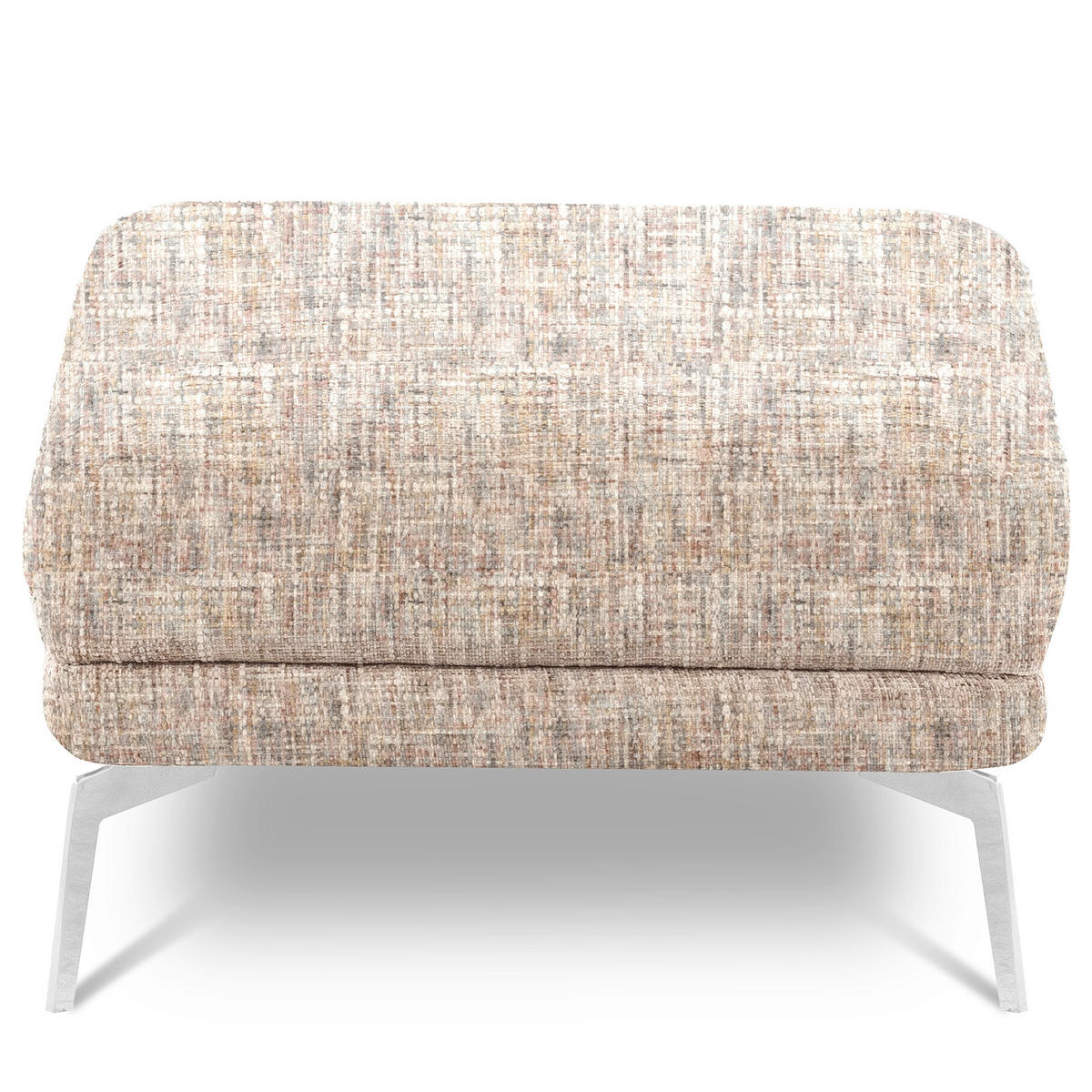 HOCKER Textil Blau, Gelb, Rot, Weiss  - Chromfarben/Blau, Design, Textil/Metall (96/45/80cm) - P & B