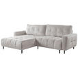 ECKSOFA Ecru Chenille  - Ecru/Schwarz, KONVENTIONELL, Holz/Textil (180/266cm) - Carryhome