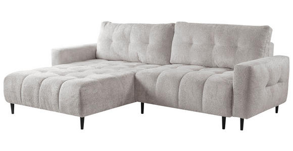 ECKSOFA Ecru Chenille  - Ecru/Schwarz, KONVENTIONELL, Holz/Textil (180/266cm) - Carryhome