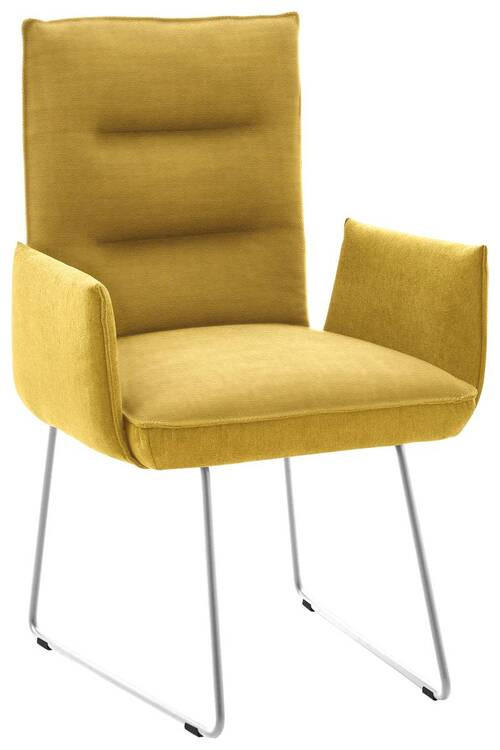 ARMLEHNSTUHL  in Stahl Flachgewebe  - Edelstahlfarben/Gelb, Design, Textil/Metall (59/93/59cm) - Dieter Knoll