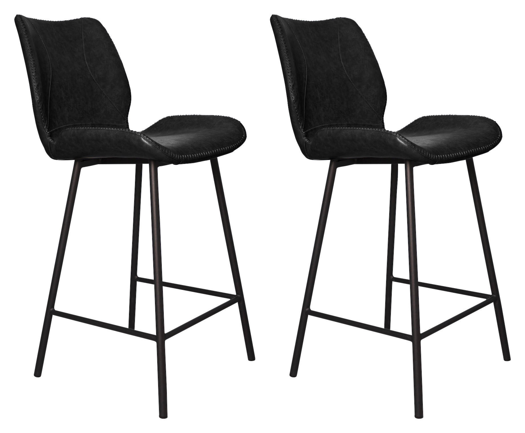 BARHOCKER-SET in Schwarz  - Schwarz, KONVENTIONELL, Kunststoff/Textil (47/99/55cm) - MID.YOU