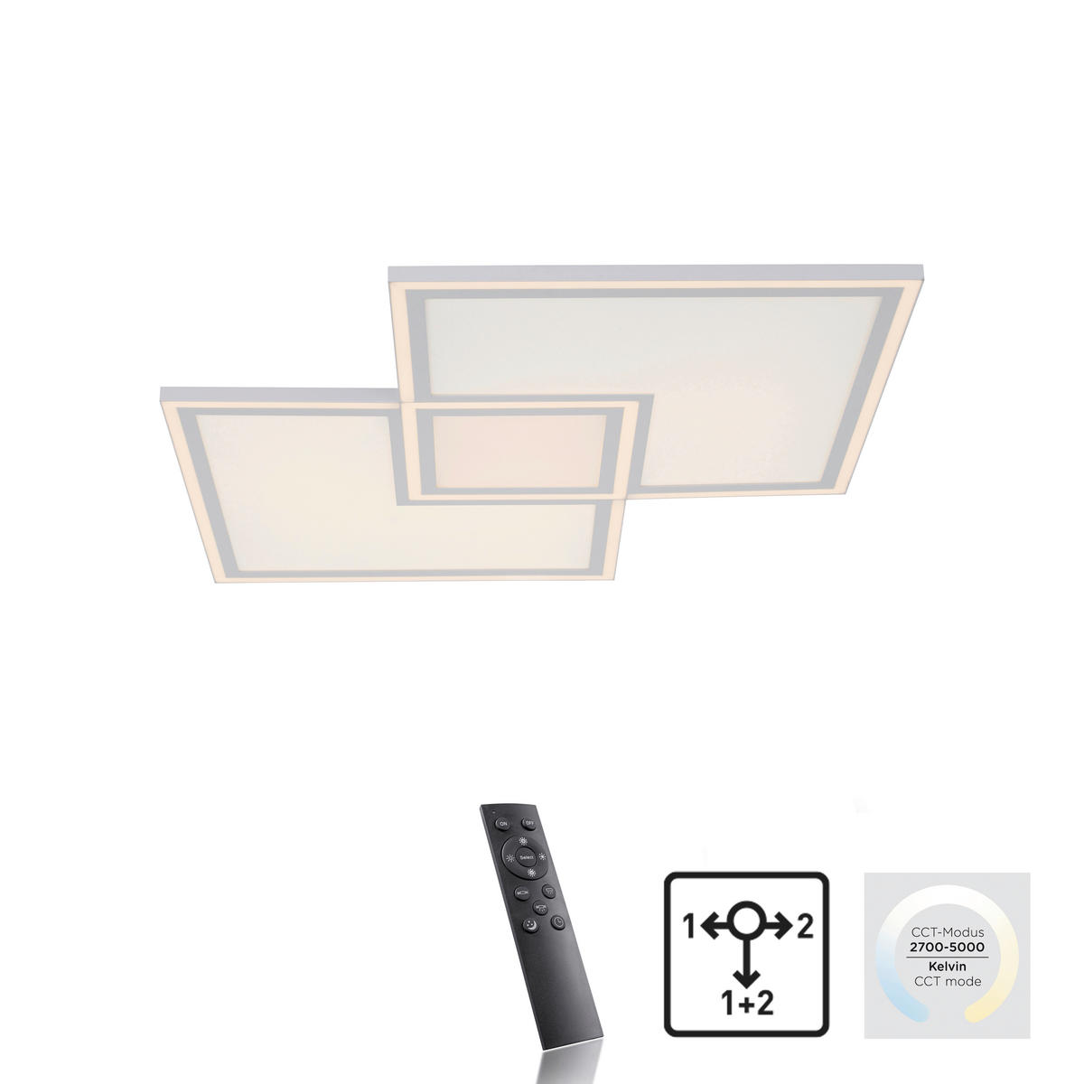 LED-DECKENLEUCHTE 67,7/67,7/5,8 cm   - Weiß, Design, Kunststoff/Metall (67,7/67,7/5,8cm)