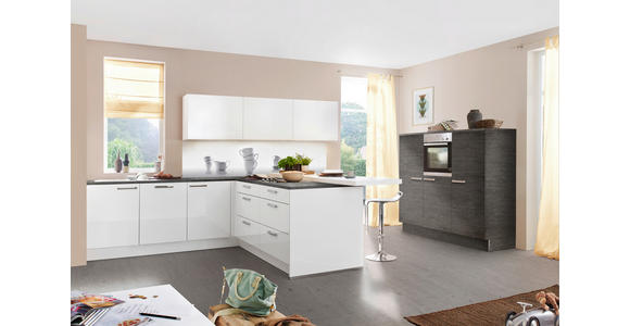 EINBAUKÜCHE - Weiß/Grau, Design, Holzwerkstoff - Dieter Knoll