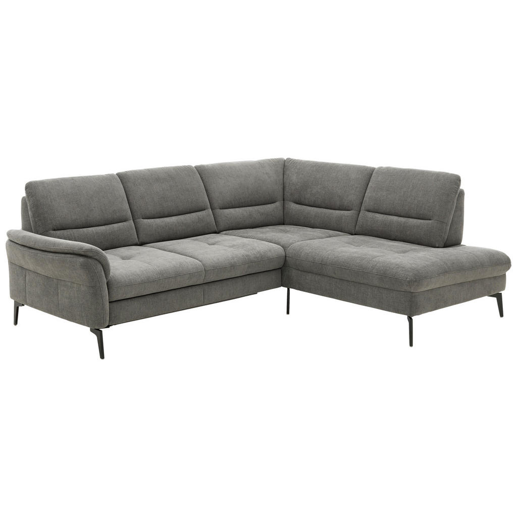 Thumbnail - Beldomo System Ecksofa, Grau, Textil, Ottomane rechts, L-Form, 256x206 cm, Goldenes M, Stoffauswahl, seitenverkehrt erhä...