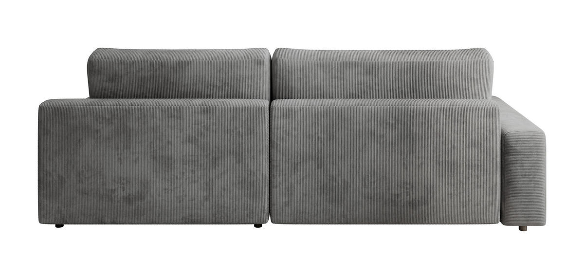 ECKSCHLAFSOFA CHALLANGE in Cord Dunkelgrau  - Dunkelgrau/Schwarz, MODERN, Kunststoff/Textil (246/168cm) - Trendmanufaktur