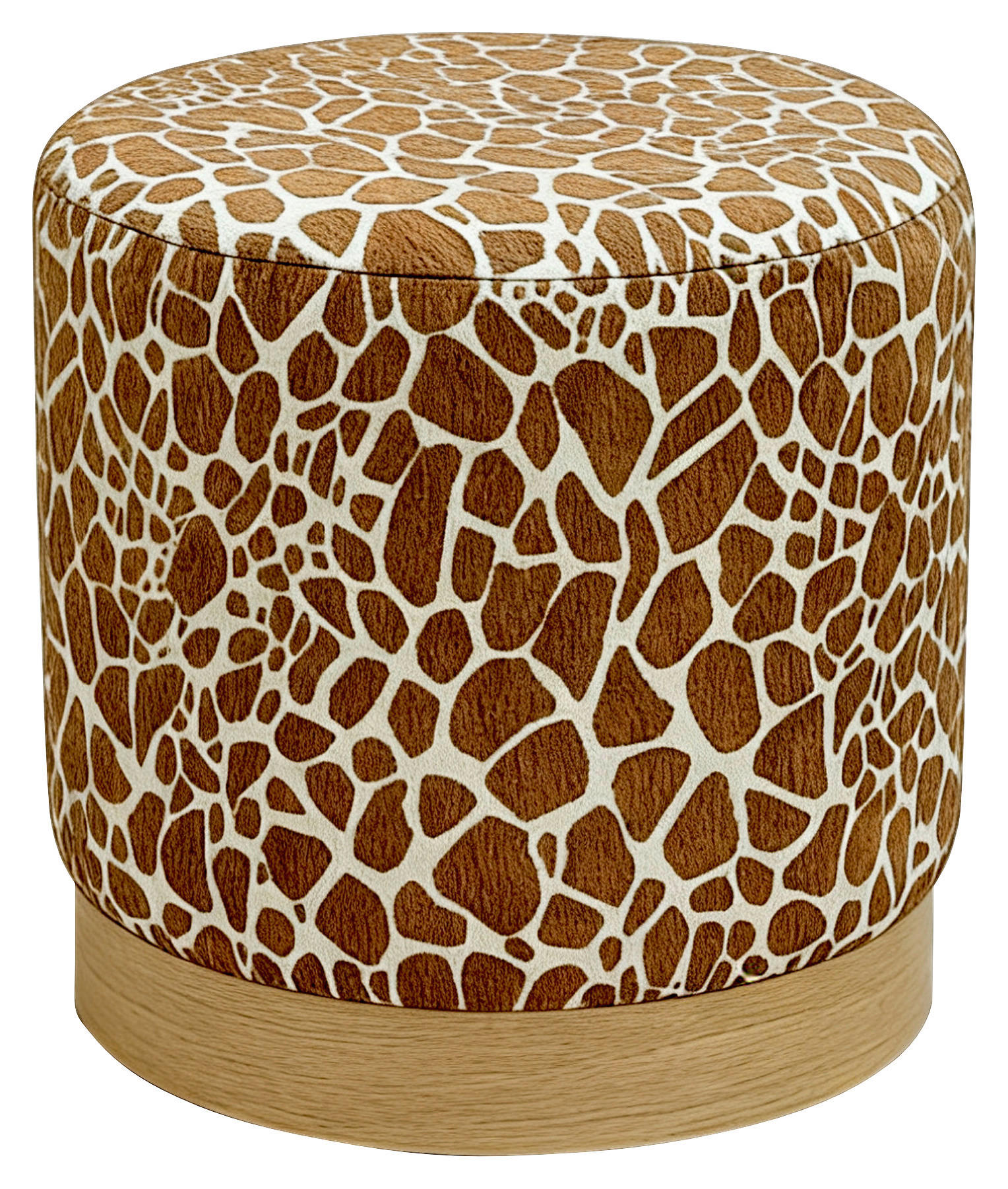 HOCKER Jacquard Esche Braun, Beige  - Eichefarben/Beige, LIFESTYLE, Holz/Textil (40/40/40cm) - Xora