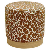 HOCKER Jacquard Esche Braun, Beige  - Eichefarben/Beige, LIFESTYLE, Holz/Textil (40/40/40cm) - Xora
