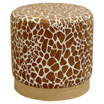 HOCKER Jacquard Esche Braun, Beige  - Eichefarben/Beige, LIFESTYLE, Holz/Textil (40/40/40cm) - Xora