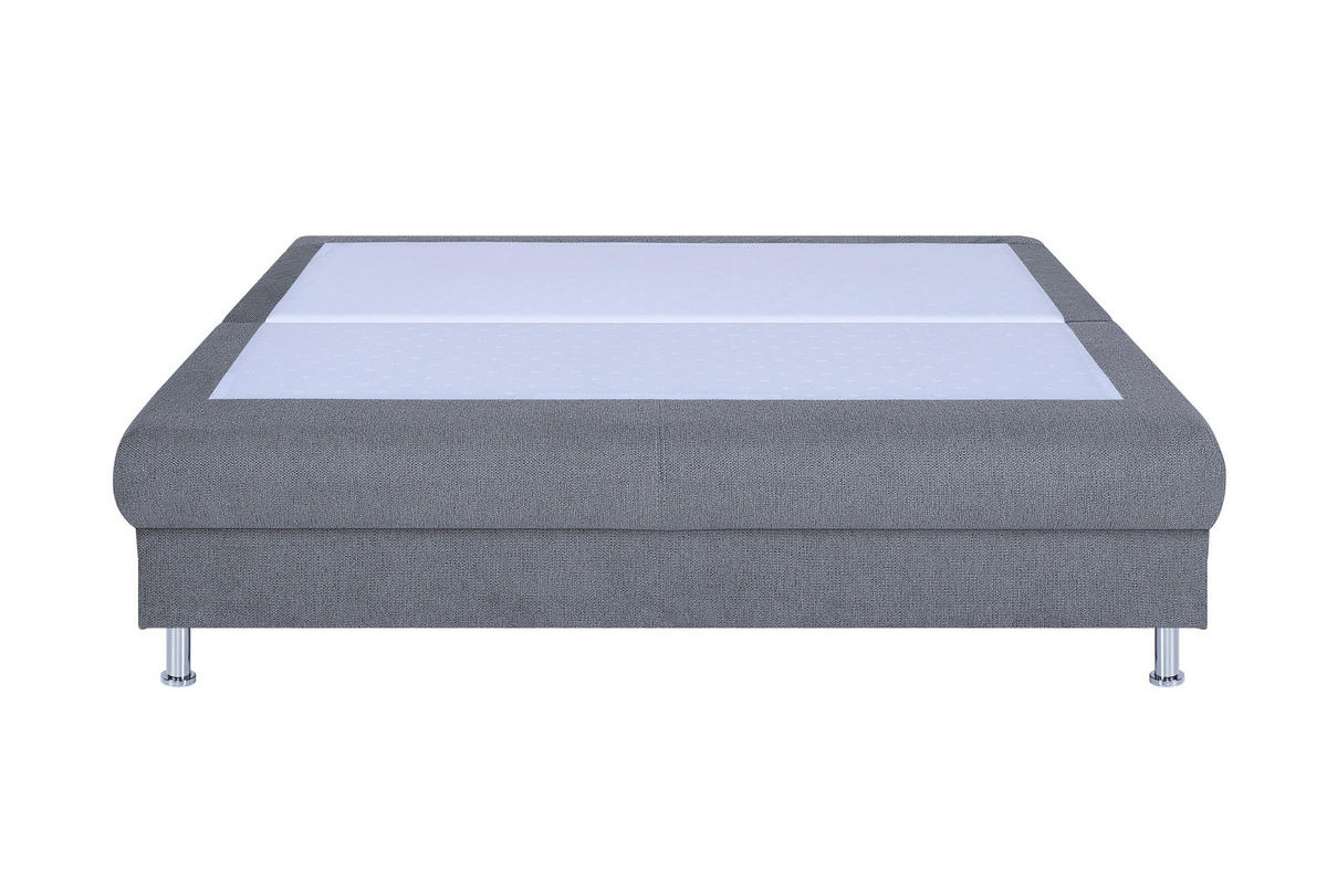 KANAPÉÁGY textil, faalapú anyag szürke  - krómszínű/fekete, Design, műanyag/faalapú anyag (200/92/90cm) - P & B