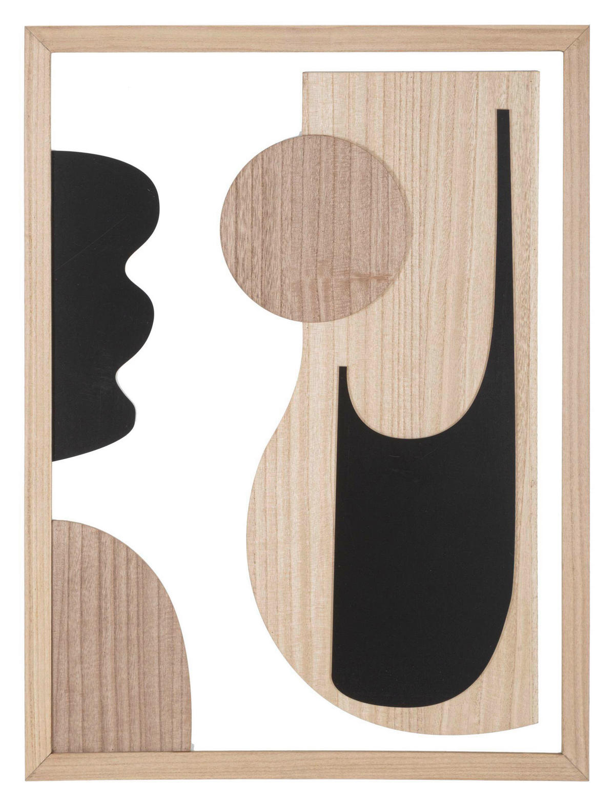 WANDDEKO Holzwerkstoff  - Schwarz/Naturfarben, Basics, Holzwerkstoff (60/80/2cm)