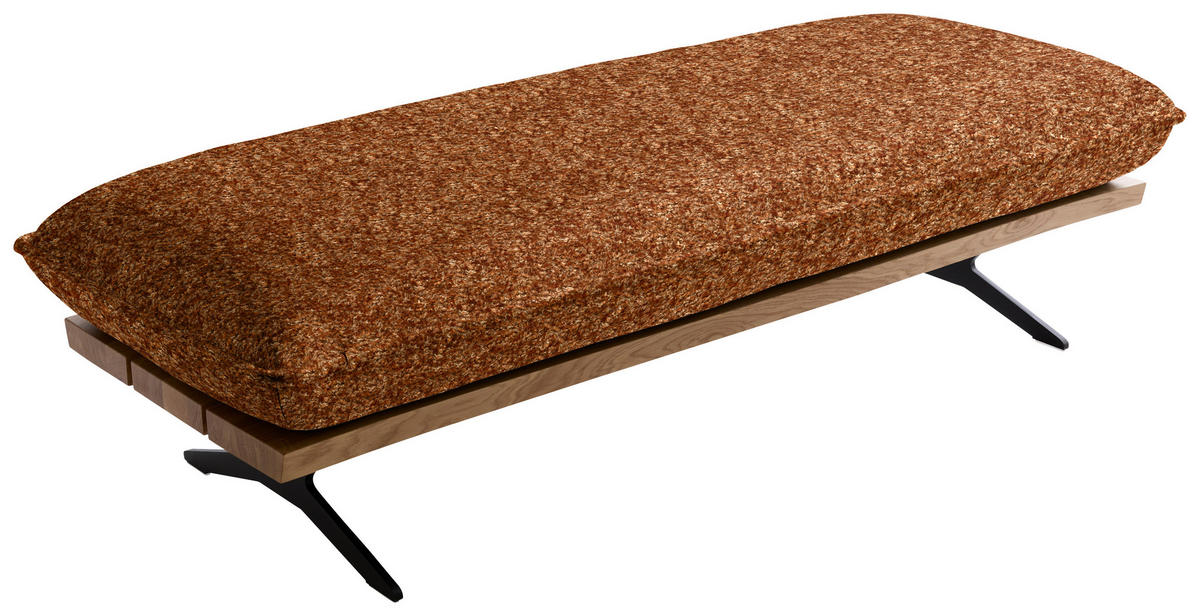 ECKSOFA Chenille, Flachgewebe Rostfarben, Wildeiche  - Wildeiche/Rostfarben, Design, Holz/Textil (161/284cm) - Koinor