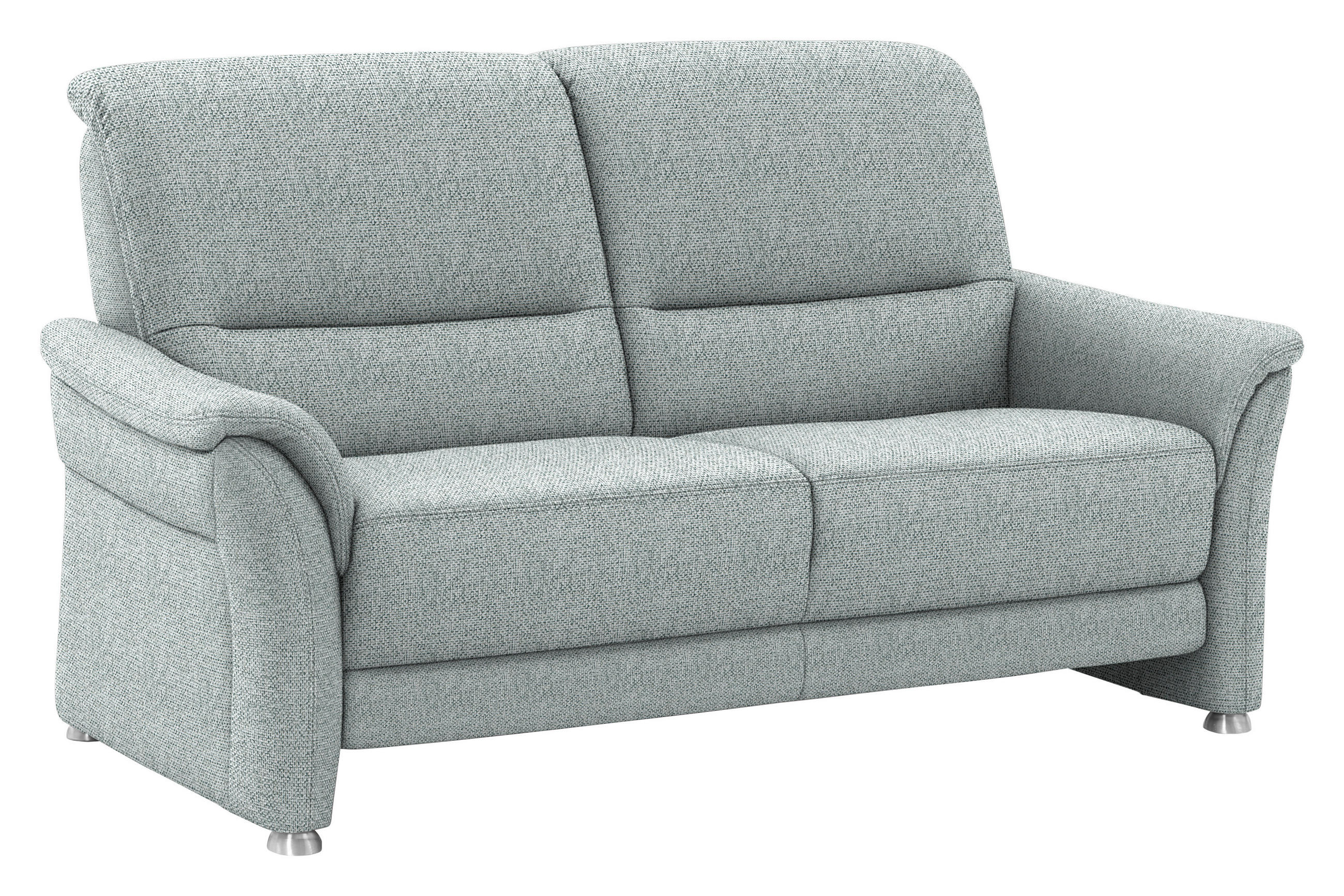 2,5-SITZER Flachgewebe Hellgrau  - Hellgrau/Alufarben, Konventionell, Textil/Metall (172/96/93cm) - Beldomo Premium
