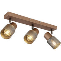 DECKENLEUCHTE 41/12/12,5 cm   - Cappuccino, Design, Glas/Metall (41/12/12,5cm) - Novel