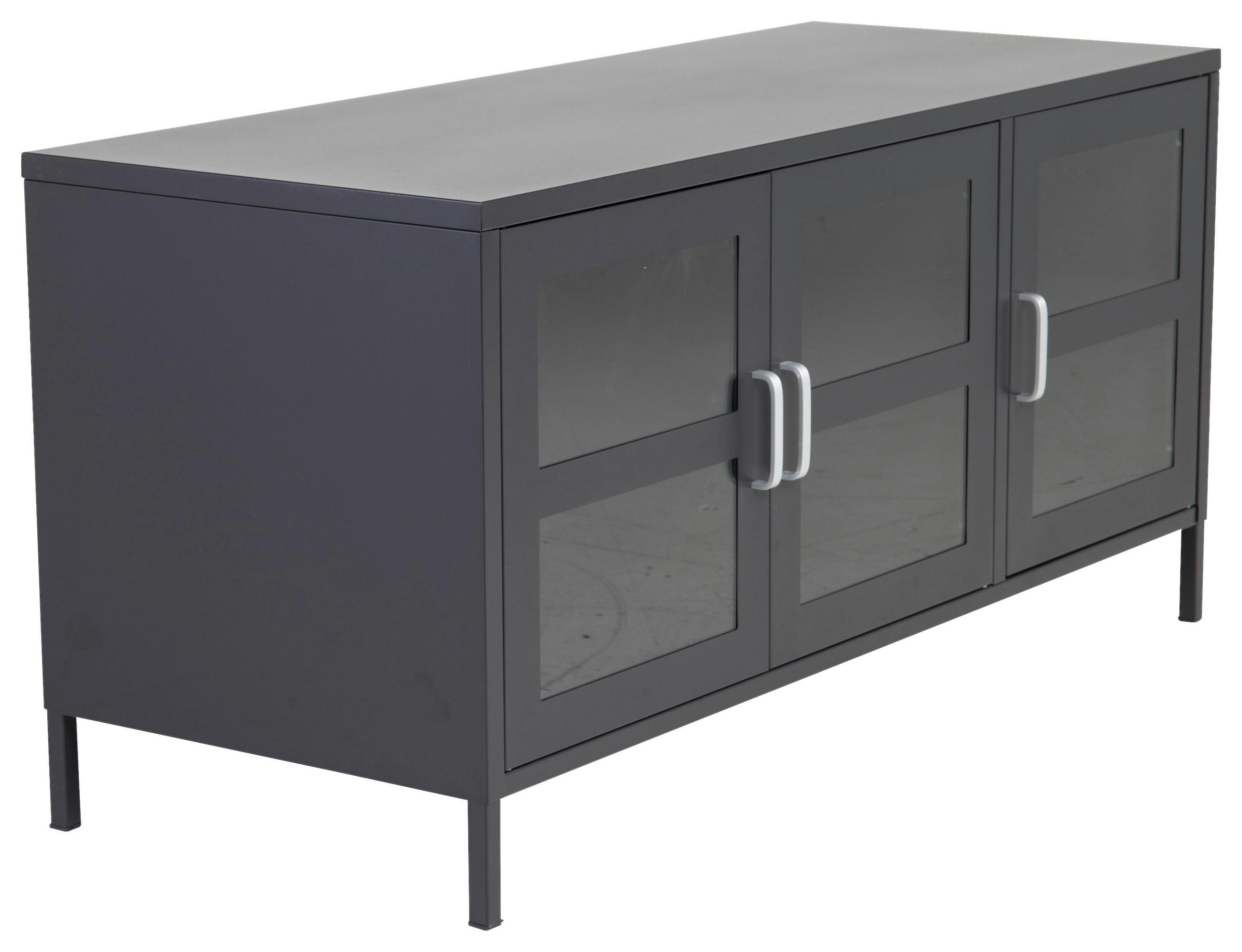 TV-BÄNK 120/58/48 cm  - svart, Design, metall/glas (120/58/48cm) - Livetastic