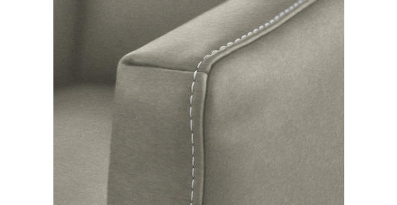 2-SITZER-SOFA  in Echtleder Hellgrau   - Eichefarben/Beige, Natur, Leder/Holz (182/86/87cm) - Valnatura