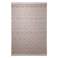HANDWEBTEPPICH 60/110 cm Vector Rot, Weiß  - Rot/Weiß, KONVENTIONELL, Textil (60/110cm) - Esprit