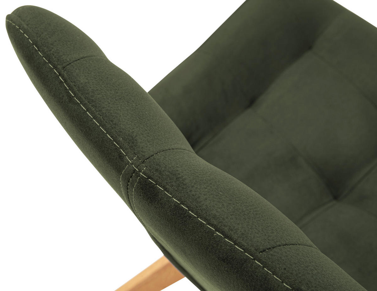 STUHL Flachgewebe Olivgrün  - Olivgrün, KONVENTIONELL, Holz/Textil (56/84/63cm) - Carryhome