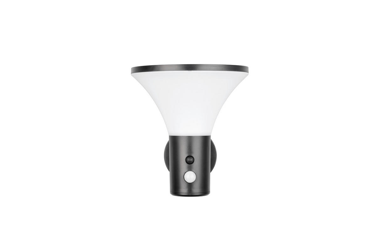 AUßENWANDLEUCHTE Gorda 19/17,5/21,5 cm  - Schwarz/Weiß, Design, Kunststoff (19/17,5/21,5cm)