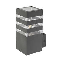 SPOLJNA ZIDNA SVETILJKA Ankara  - prozirna/antracit, Osnovno, metal/plastika (9/20cm)