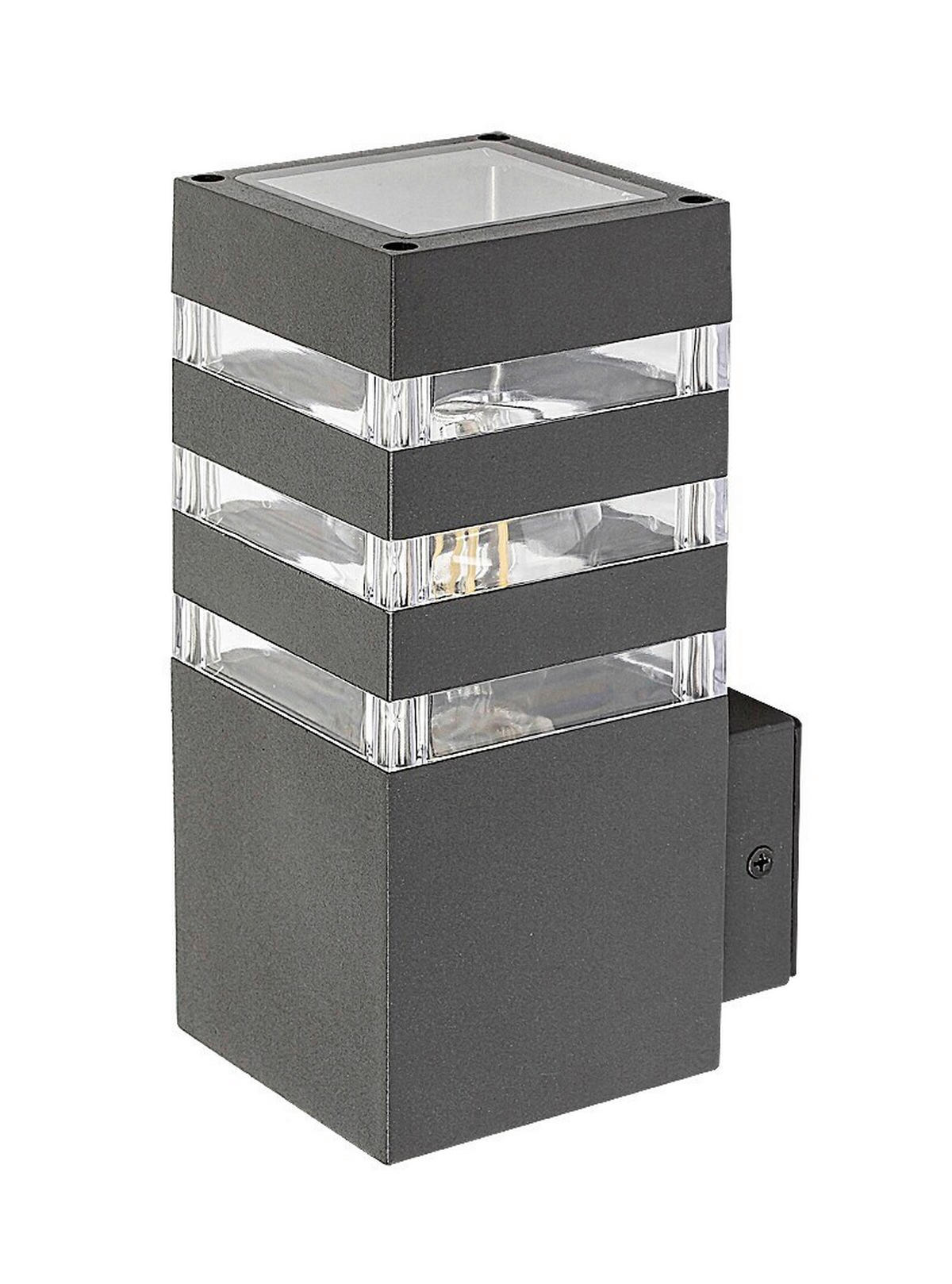 SPOLJNA ZIDNA SVETILJKA Ankara  - prozirna/antracit, Osnovno, metal/plastika (9/20cm)