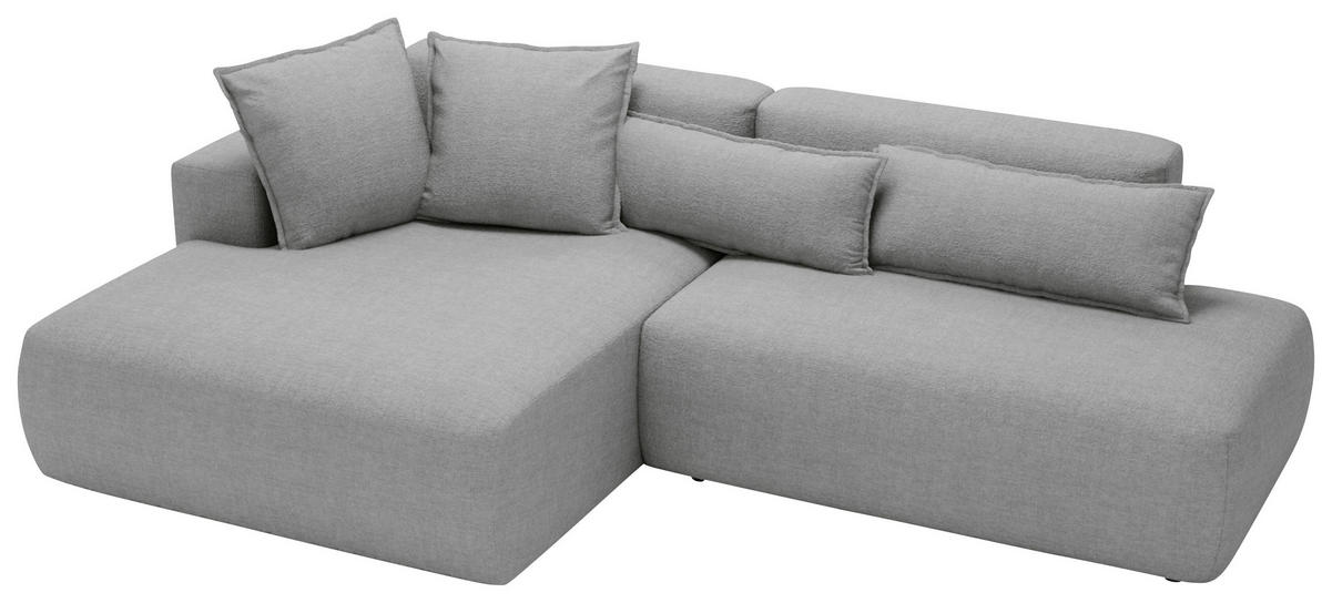 ECKSOFA Chenille Grau  - Schwarz/Grau, Design, Kunststoff/Textil (160/284cm) - Livetastic