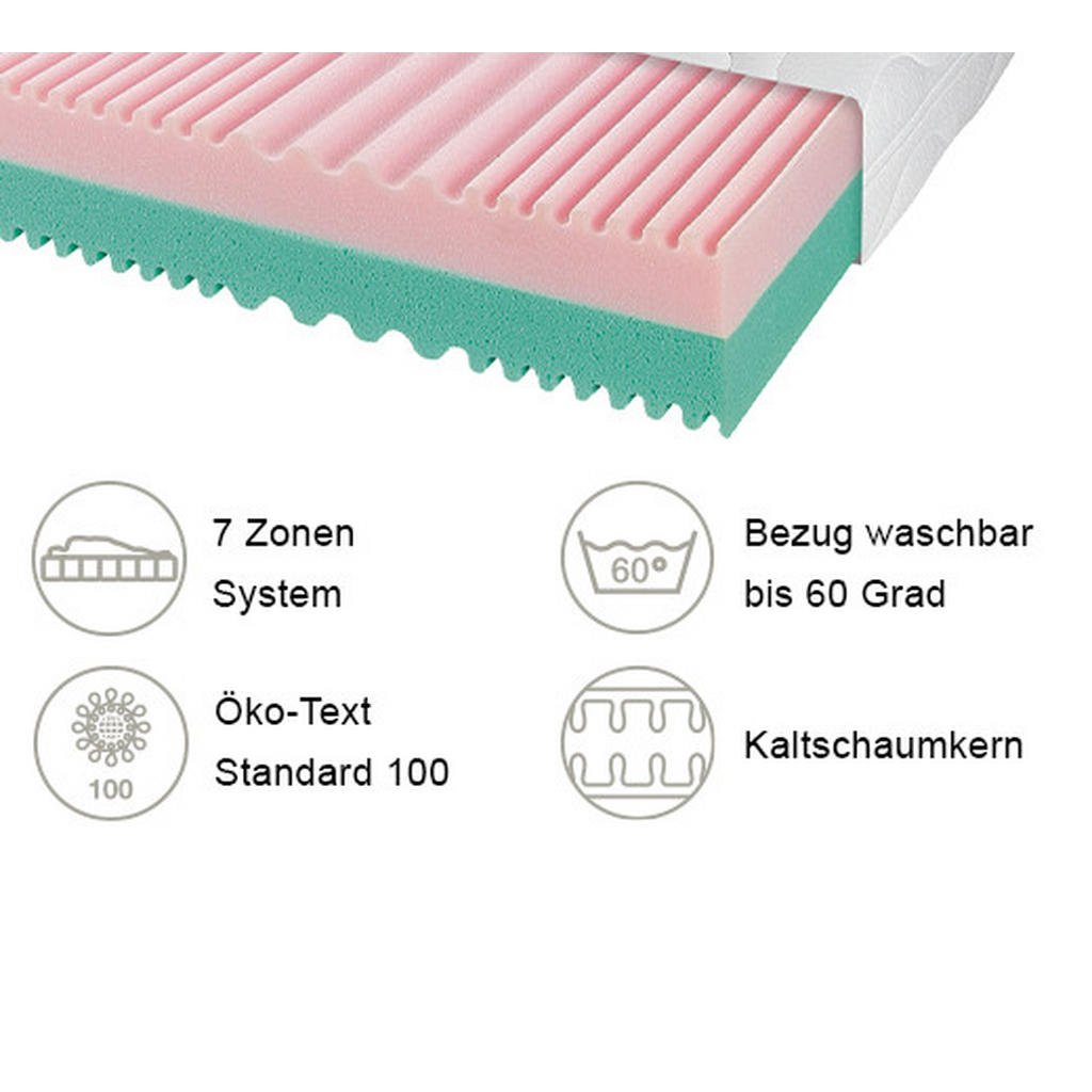 Thumbnail - Breckle Wendematratze Cotton Twin, Weiß, Textil, H2 + H3, Füllung: Polyester, 140x200 cm, Grüner Punkt, Lga, Textiles Ve...