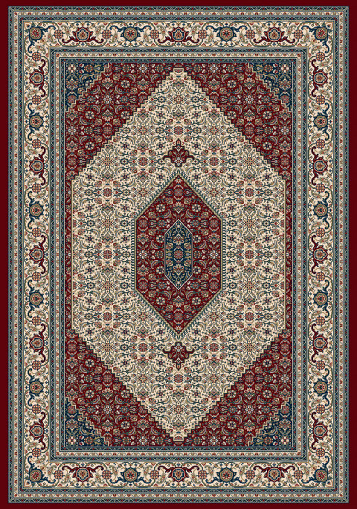 WEBTEPPICH 200/290 cm Ferrara Creme, Rot, Dunkelblau  - Rot/Creme, LIFESTYLE, Textil (200/290cm) - Novel