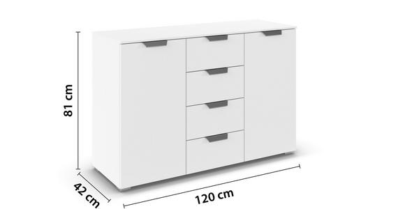 KOMMODE  in 120/81/42 cm  - Chromfarben/Weiß, Design, Holzwerkstoff/Metall (120/81/42cm) - Carryhome