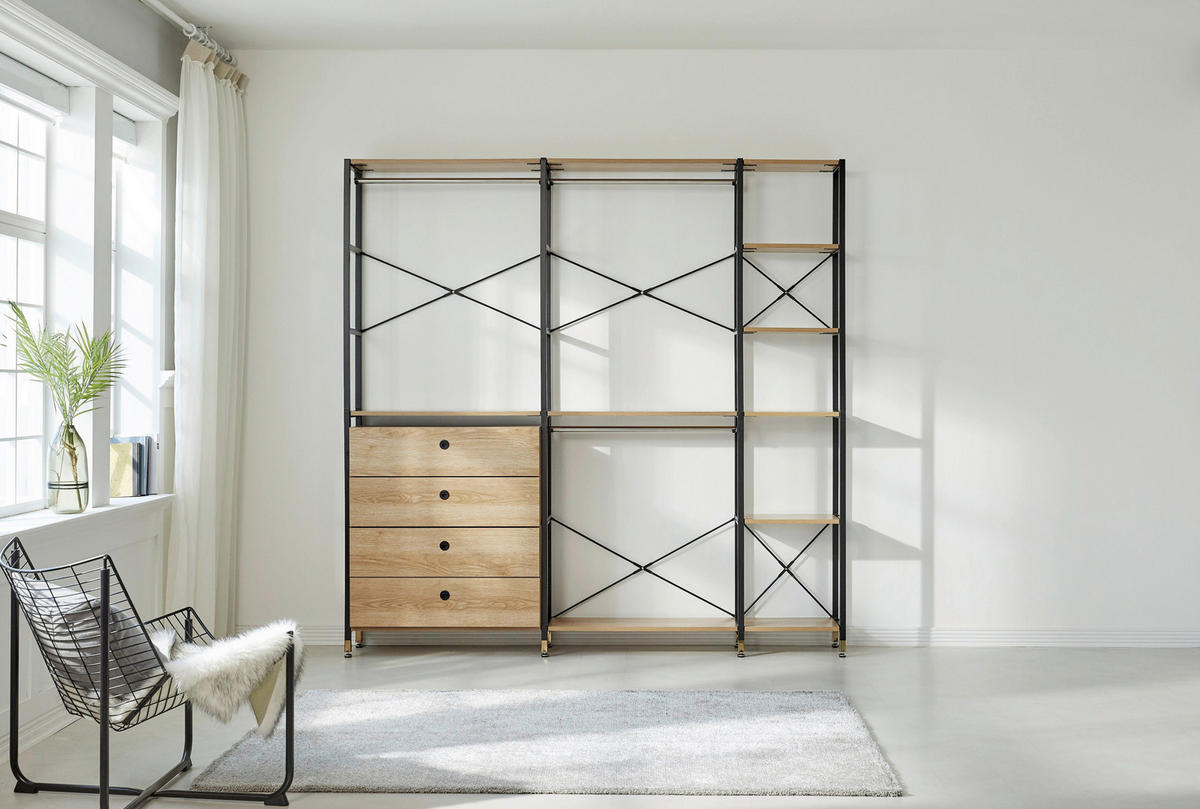 STEGHYLLA i 42,5/210/30 cm naturfärgad, svart  - svart/naturfärgad, Design, metall/trämaterial (42,5/210/30cm) - Livetastic