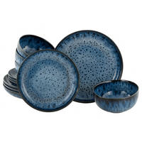 TAFELSERVICE Allround Magic Blue 12-teilig  - Blau/Schwarz, Basics, Keramik - Creatable