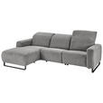 ECKSOFA  in Cord Dunkelgrau  180/266 cm  - Dunkelgrau/Schwarz, KONVENTIONELL, Textil/Metall (180/266cm) - Hom`in