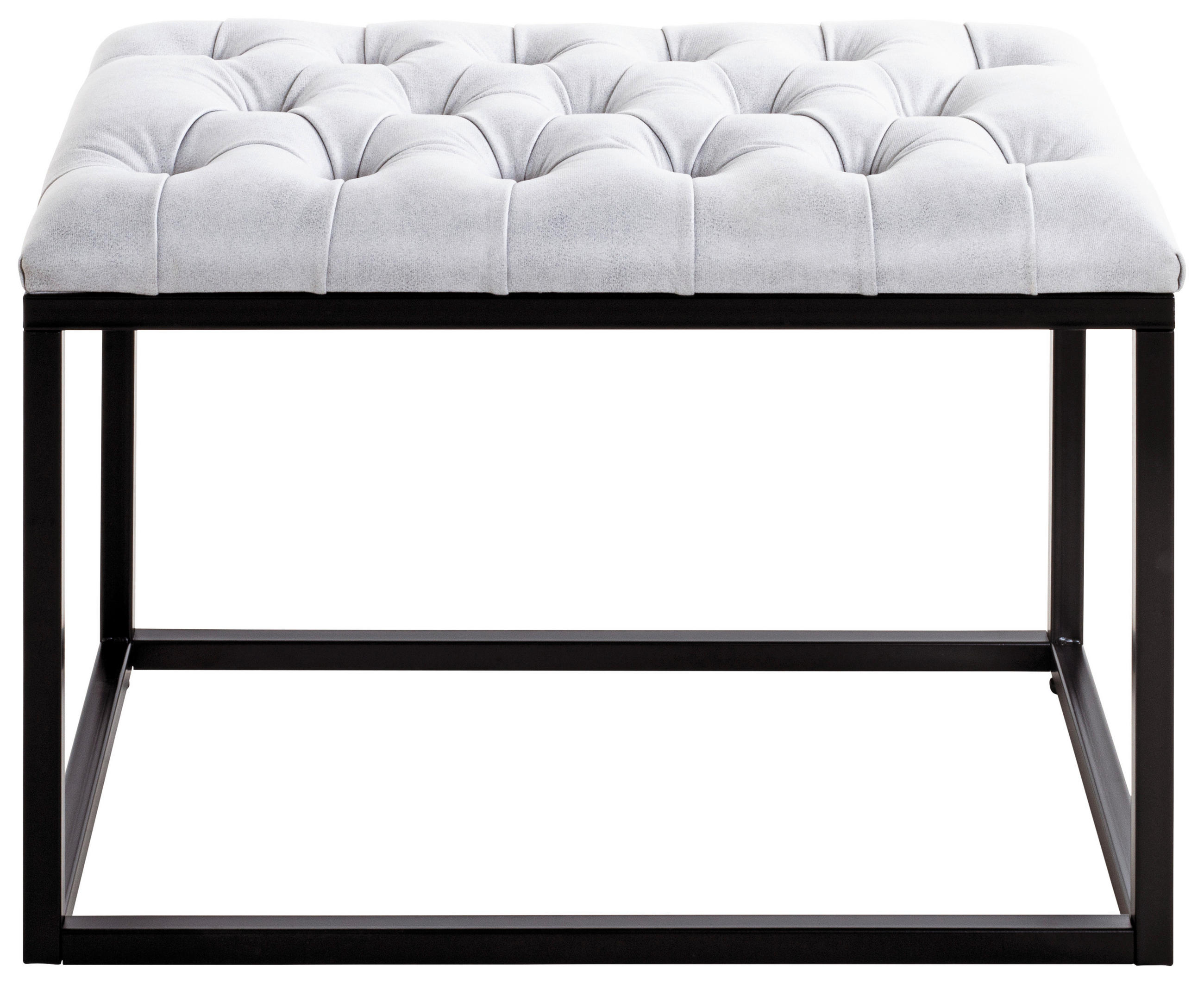 SITZBANK  in 60/45/40 cm  - Hellgrau/Schwarz, MODERN, Holzwerkstoff/Textil (60/45/40cm)