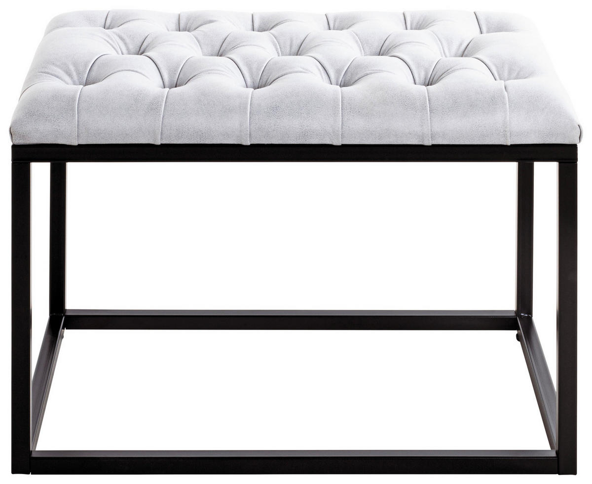 SITZBANK  in 60/45/40 cm  - Hellgrau/Schwarz, MODERN, Holzwerkstoff/Textil (60/45/40cm)