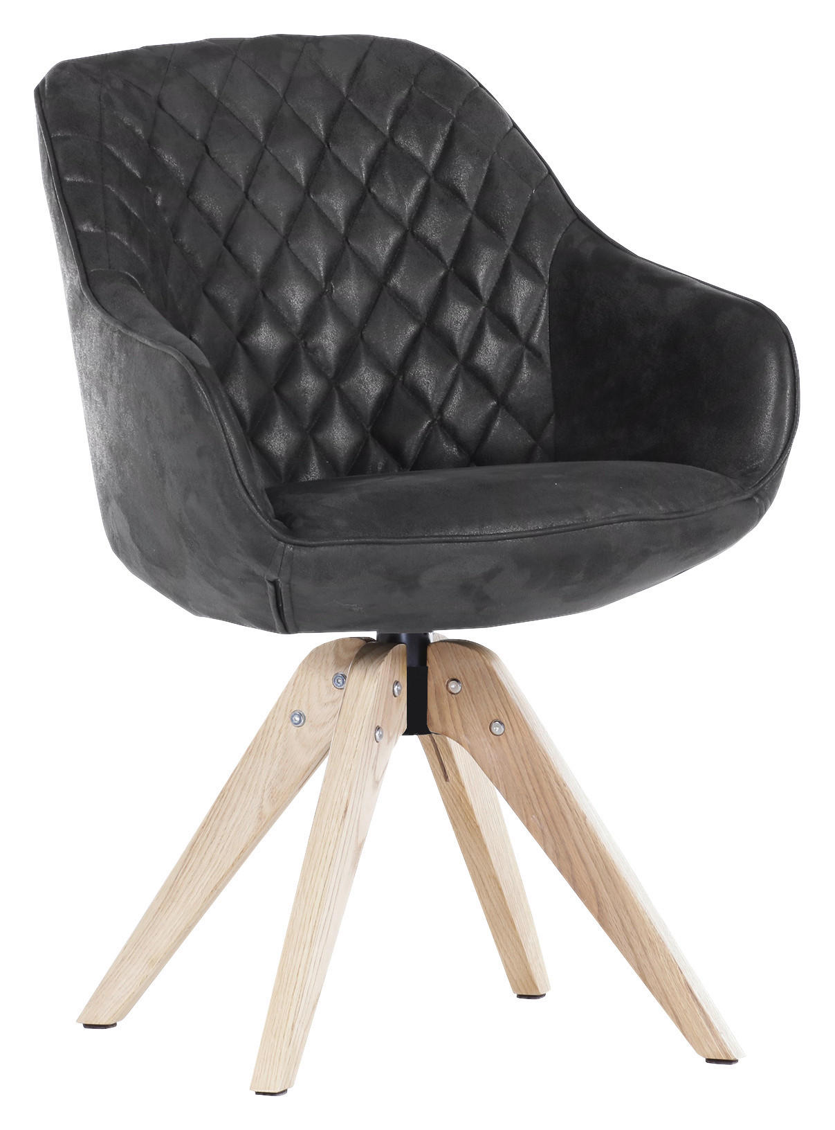 ARMLEHNSTUHL  in Mikrofaser  - Eichefarben/Dunkelgrau, LIFESTYLE, Holz/Textil (60/86/65cm) - Landscape