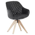 ARMLEHNSTUHL  Sitzfläche 360° drehbar Mikrofaser  - Eichefarben/Dunkelgrau, LIFESTYLE, Holz/Textil (60/86/65cm) - Landscape