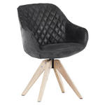ARMLEHNSTUHL  Sitzfläche 360° drehbar Mikrofaser  - Eichefarben/Dunkelgrau, LIFESTYLE, Holz/Textil (60/86/65cm) - Landscape
