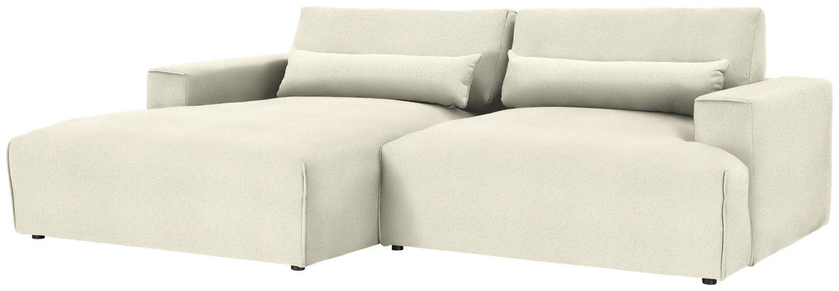 ECKSOFA Felicia in Chenille Weiß  187/268 cm  - Schwarz/Weiß, Design, Kunststoff/Textil (187/268cm) - Stylife