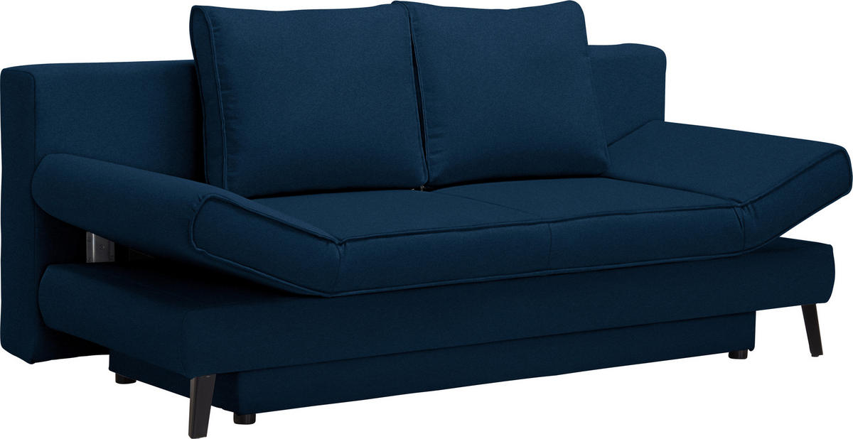 SCHLAFSOFA Sidney  mit Stoffauswahl Blau  - Blau/Schwarz, Design, Textil/Metall (200/85/90cm) - Novel
