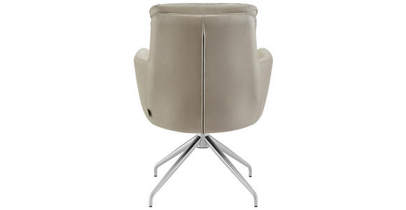 ARMLEHNSTUHL in Edelstahl Mikrofaser - Taupe/Edelstahlfarben, Design, Textil/Metall (62/89,5/65cm) - Novel