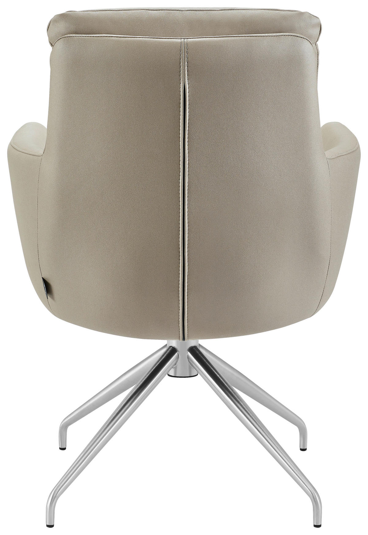ARMLEHNSTUHL  in Edelstahl Mikrofaser  - Taupe/Edelstahlfarben, Design, Textil/Metall (62/89,5/65cm) - Novel