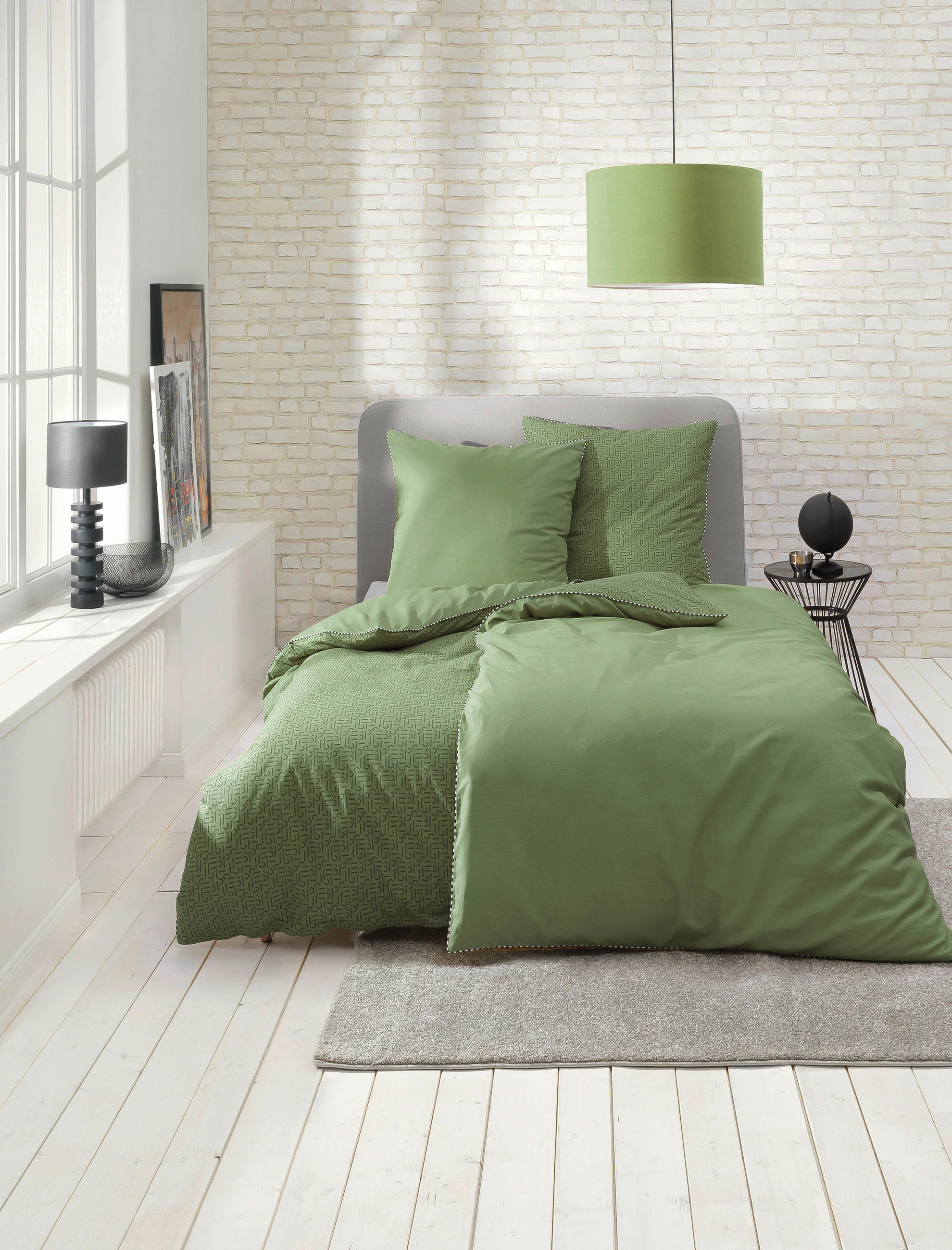 WENDEBETTWÄSCHE Scatter Renforcé - Grün, Design, Textil (135/200cm) - Esprit