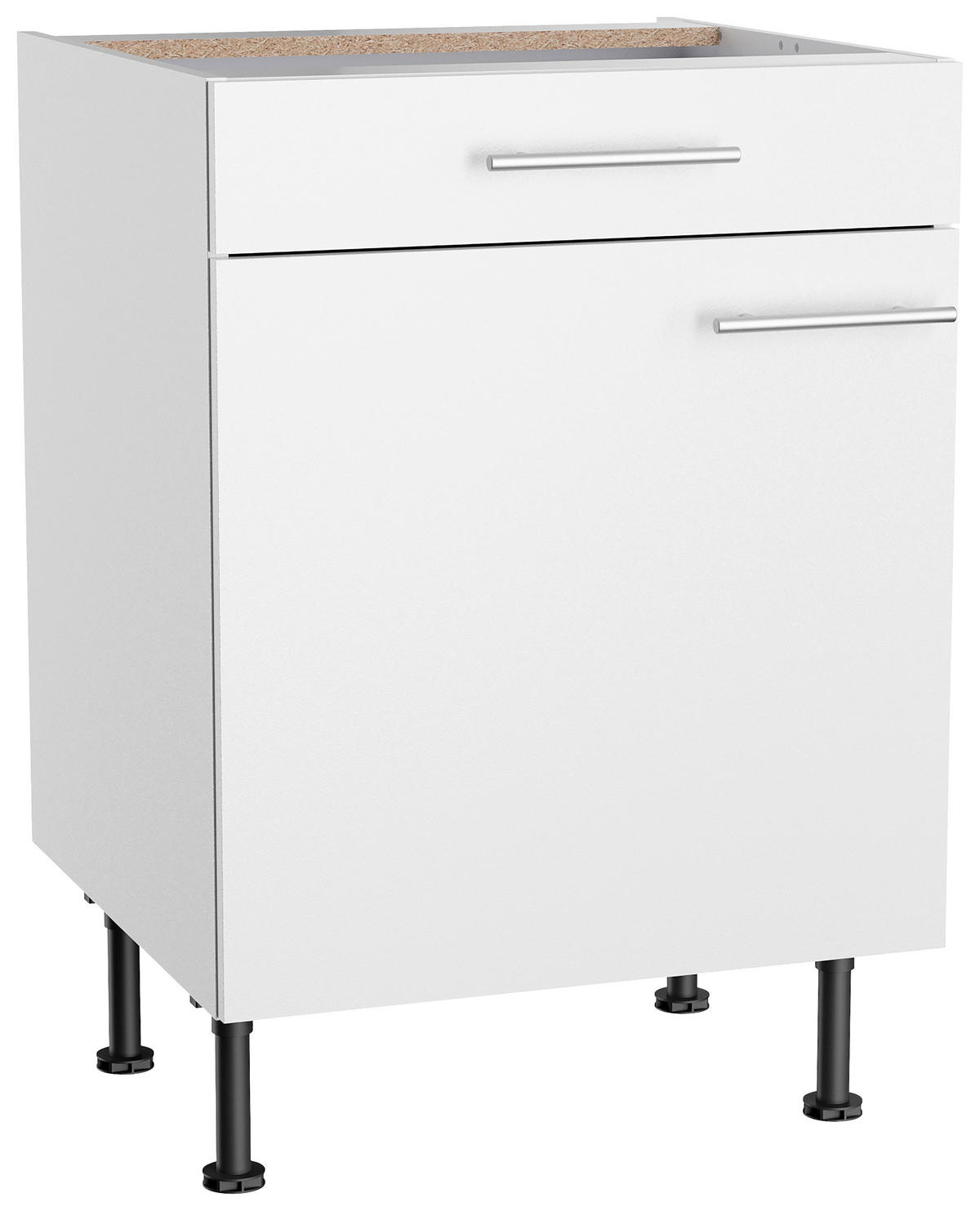 ECKKÜCHE 200/270 cm  in Weiß  - Edelstahlfarben/Anthrazit, Basics, Holzwerkstoff/Metall (200/270cm) - Optifit