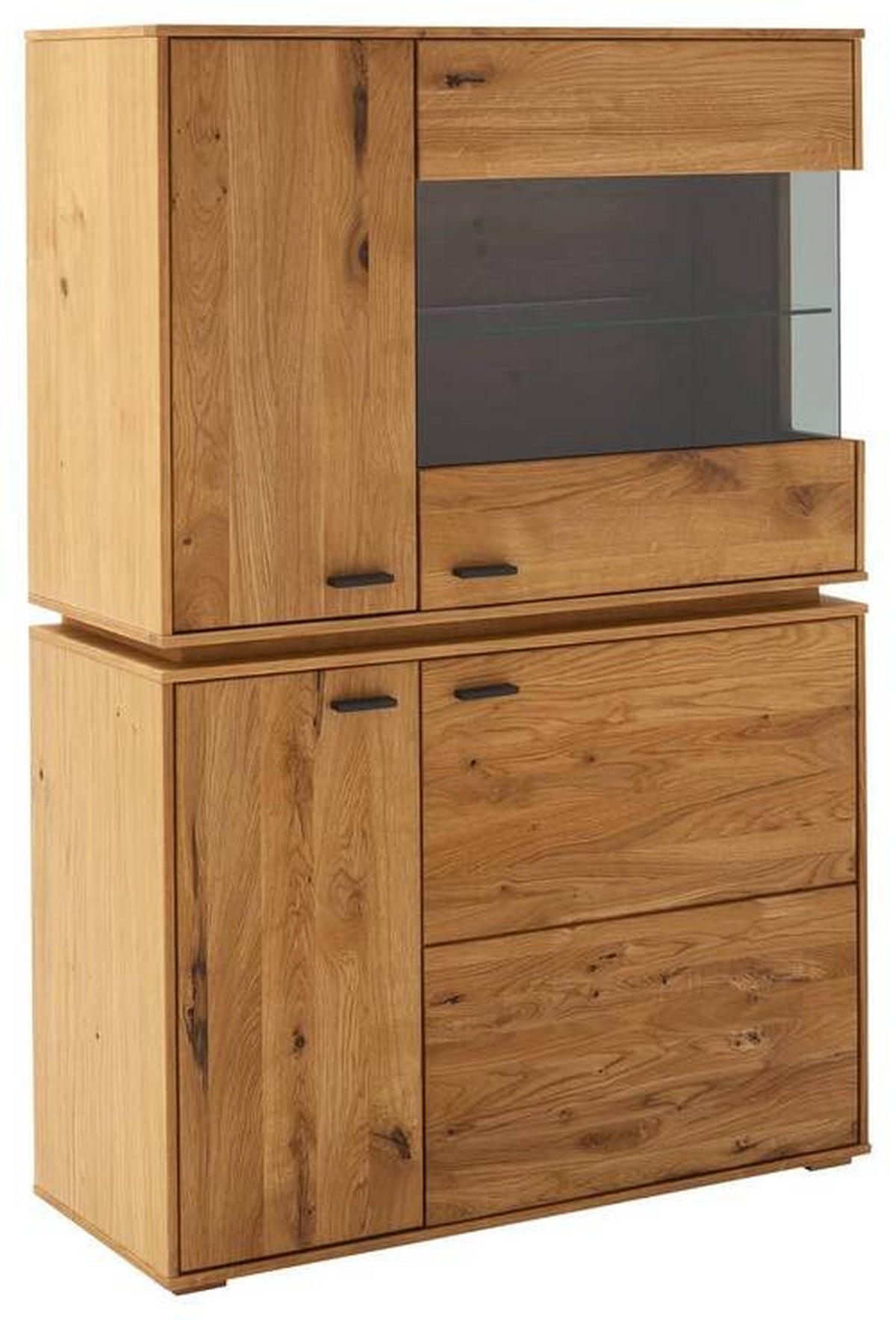 HIGHBOARD  in 93/137/38 cm  - Wildeiche/Anthrazit, Natur, Glas/Holz (93/137/38cm) - MID.YOU