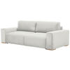 SCHLAFSOFA in Flachgewebe Beige  - Beige/Buchefarben, Konventionell, Holz/Kunststoff (255/86/123cm) - Livetastic