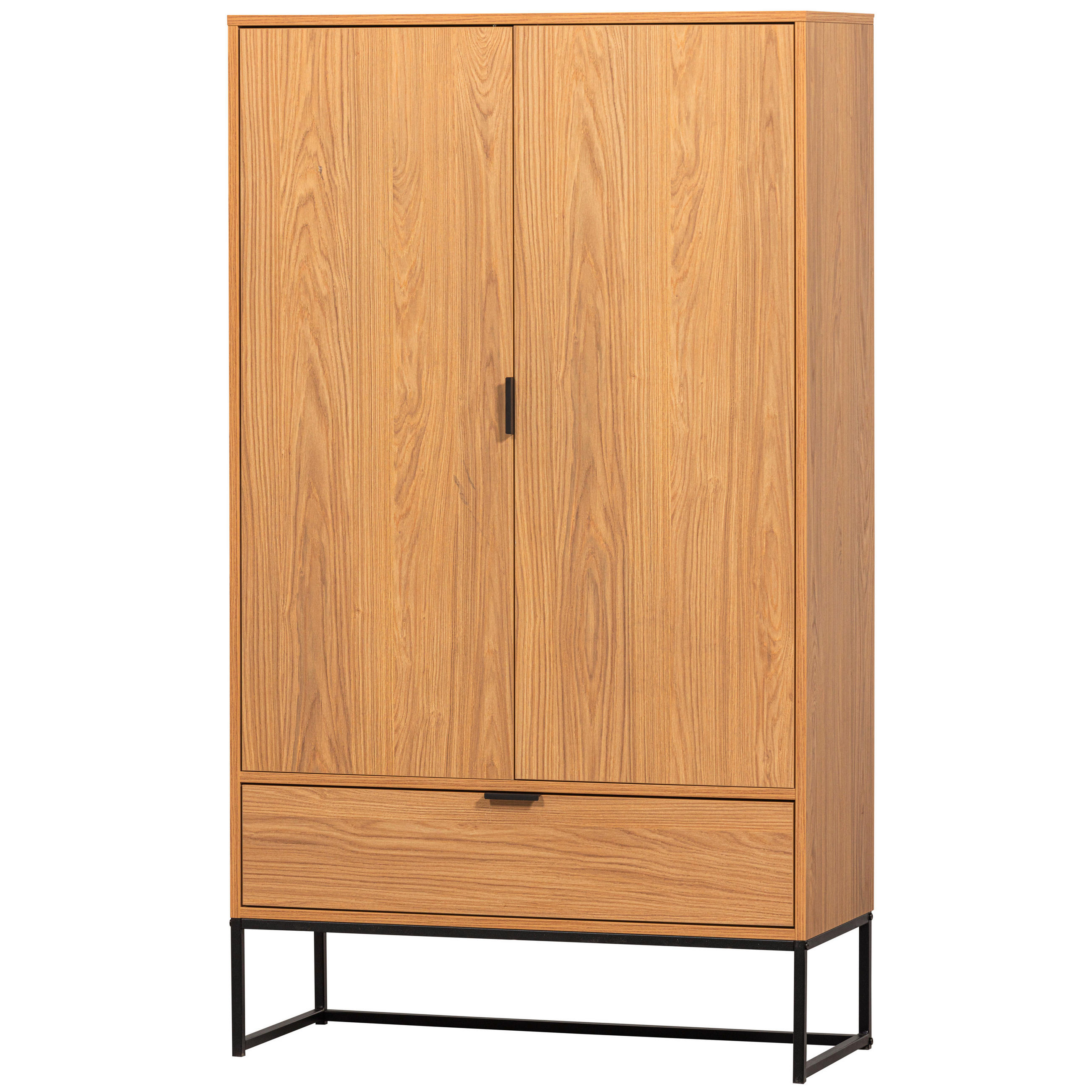MEHRZWECKSCHRANK 85/149/36 cm  in Eichefarben  - Eichefarben/Schwarz, Design, Holz/Metall (85/149/36cm) - Livetastic