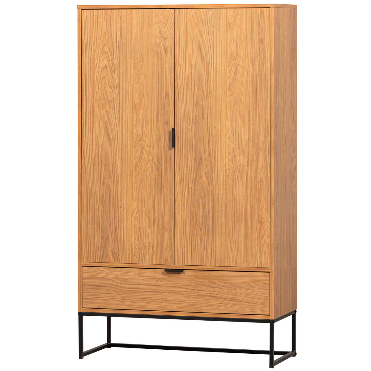 MEHRZWECKSCHRANK 85/149/36 cm  in Eichefarben  - Eichefarben/Schwarz, Design, Holz/Metall (85/149/36cm) - Livetastic