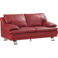 DVOSED 179/87/94 cm , crvena  - boja aluminijuma/crvena, Konvencionalno, koža (179/87/94cm) - Celina Home