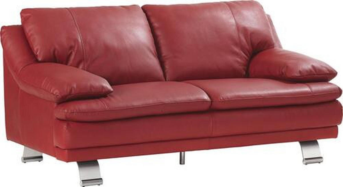 DVOSED 179/87/94 cm , crvena  - boja aluminijuma/crvena, Konvencionalno, koža (179/87/94cm) - Celina Home