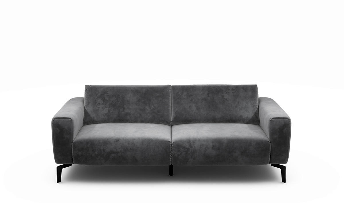 2,5-SITZER Samt Anthrazit  - Anthrazit/Schwarz, Design, Textil/Metall (220/86/86-94cm) - SENSOO