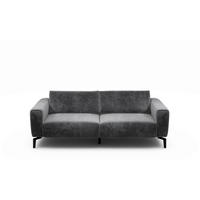 2,5-SITZER Samt Anthrazit  - Anthrazit/Schwarz, Design, Textil/Metall (220/86/86-94cm) - SENSOO